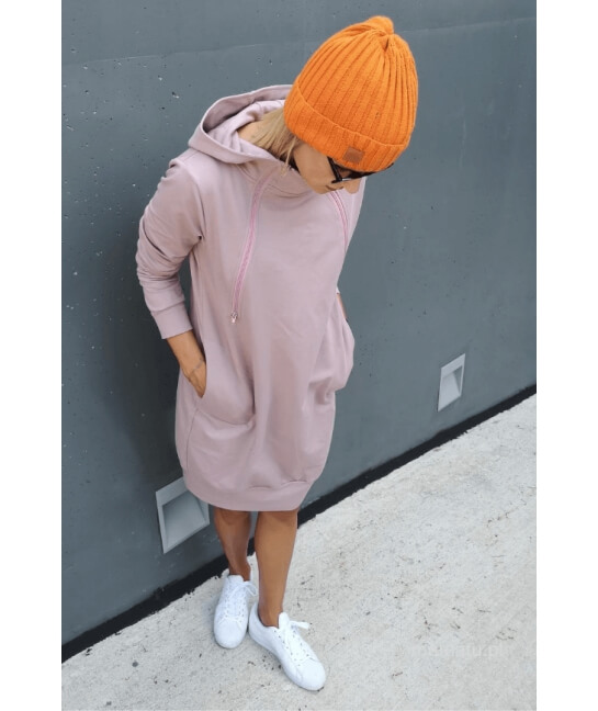 pink hoodie dress