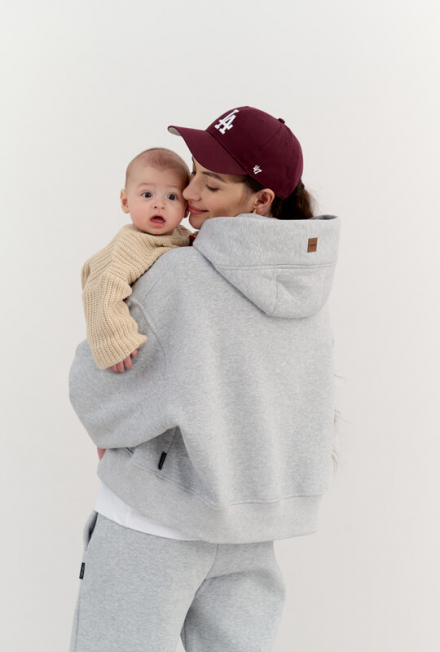 Breastfeeding hoodie BLISS Grey melange