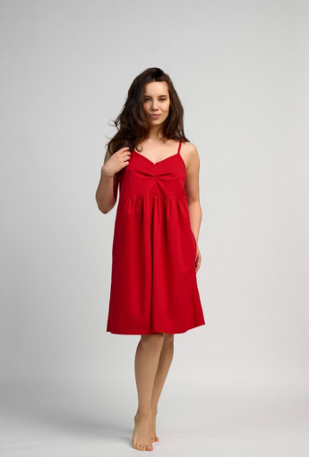 Breastfeeding night gown RED sleeveless