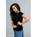 Breastfeeding t-shirt V-NECK Black