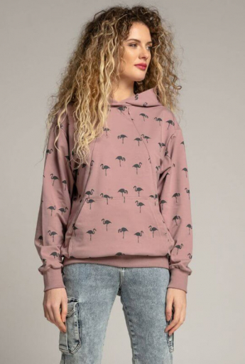 Breastfeeding hoodie FLAMINGOS