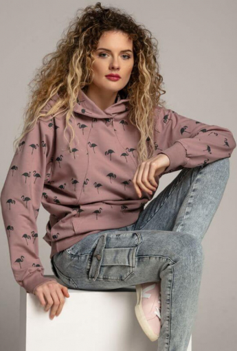 Breastfeeding hoodie FLAMINGOS