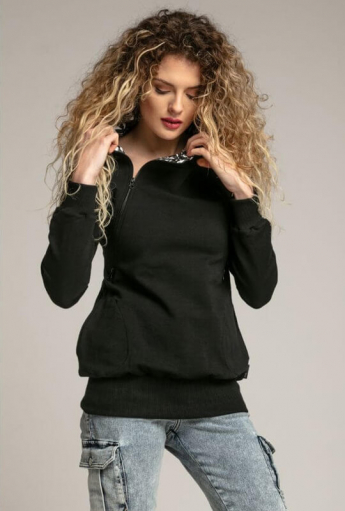 Breastfeeding hoodie JUNGLE Black