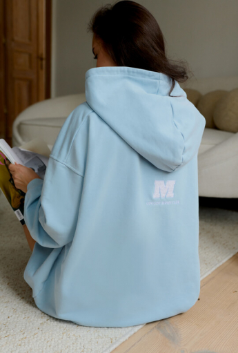 Breastfeeding hoodie MOMS CLUB Blue