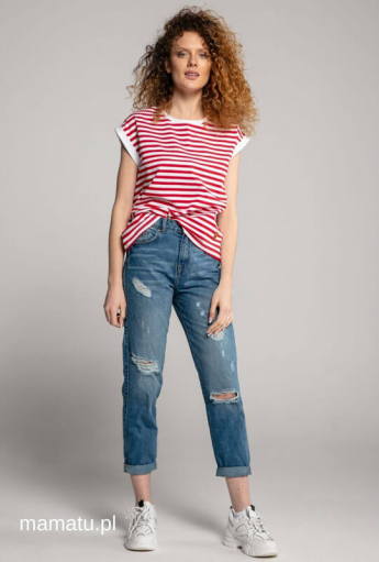 Breastfeeding t-shirt STRIPES Red