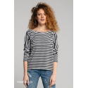 Breastfeeding longsleeve V navy blue stripes