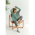 Breastfeeding longsleeve V-back Green Stripes