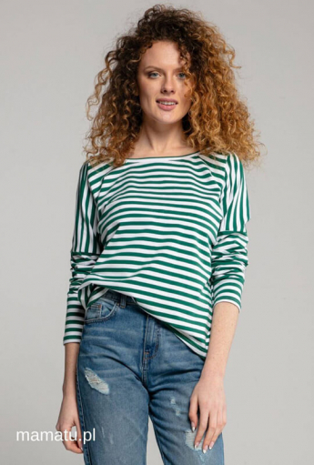 Breastfeeding longsleeve V-BACK Green Stripes