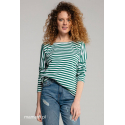 Breastfeeding longsleeve V green stripes