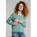 Breastfeeding longsleeve V-back Green Stripes