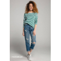 Breastfeeding longsleeve V-back Green Stripes