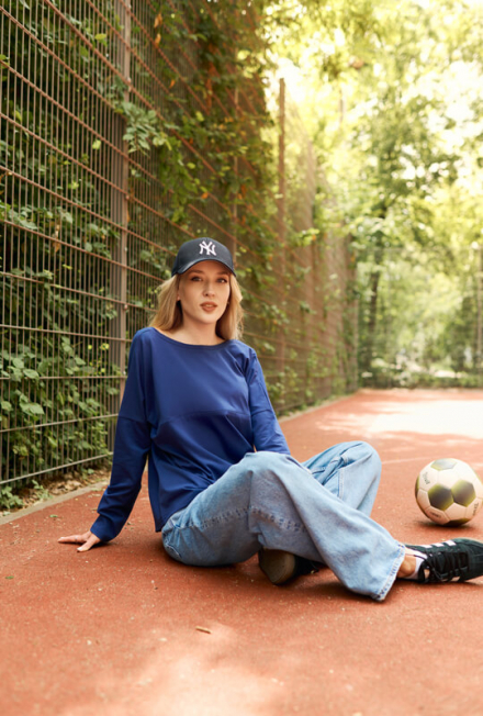 Breastfeeding longsleeve V navy blue