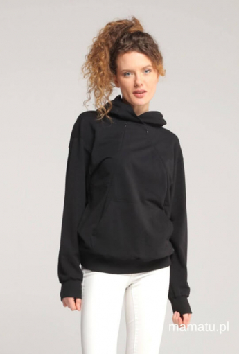 Breastfeeding hoodie COOLEST MOM EVER Black