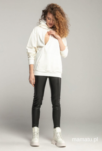 Breastfeeding hoodie COOLEST MOM EVER Ecru