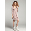 Breastfeeding hoodie-dress SIMPLE Dusty Pink