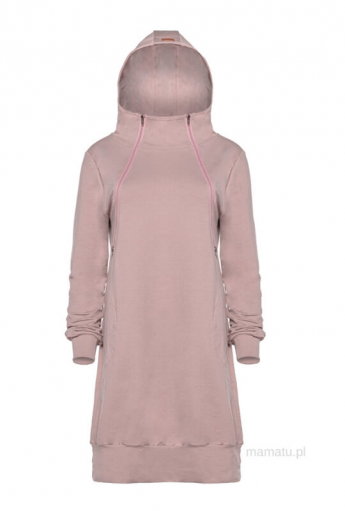 Breastfeeding hoodie-dress SIMPLE Dusty Pink