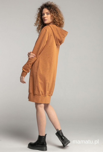 Breastfeeding hoodie-dress SIMPLE Mustard