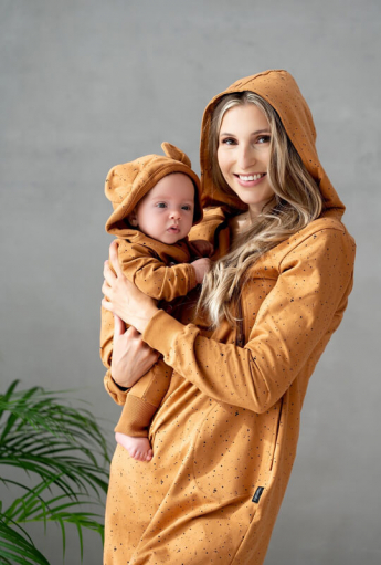 Breastfeeding hoodie-dress SIMPLE Mustard