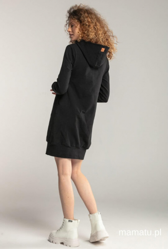 Breastfeeding hoodie-dress SIMPLE Black