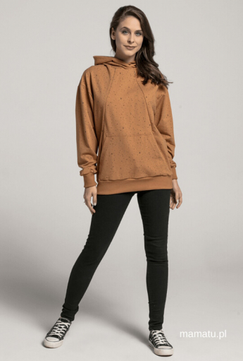 Breastfeeding hoodie DOTS Mustard