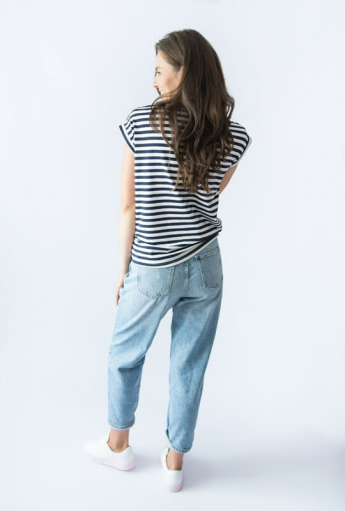 Breastfeeding t-shirt STRIPES Navy Blue