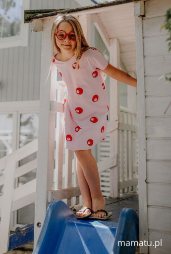 Pocket dress EYES pink