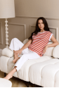 Breastfeeding t-shirt STRIPES red