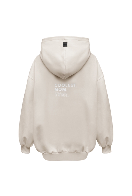 Breastfeeding hoodie COOLEST MOM EVER Latte