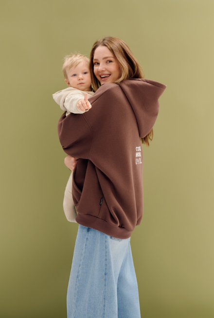 Breastfeeding hoodie COOLEST MOM EVER Choco PRE-ORDER