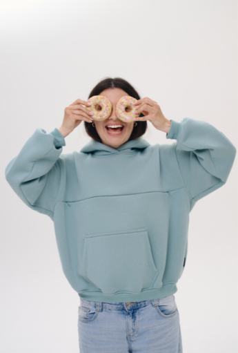 Breastfeeding hoodie SOFTIE Aqua | Mamatu