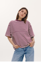 Breastfeeding t-shirt MODERN Stripes Plum