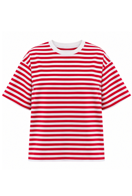 Breastfeeding t-shirt MODERN Stripes Red & White